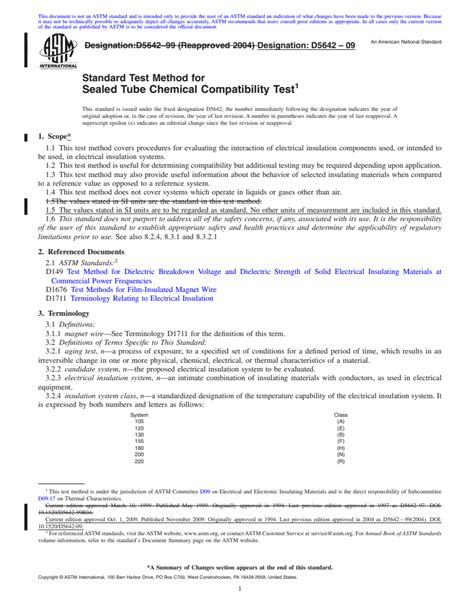 test method for sealed tube chemical compatibility|Standard Test Method for Sealed Tube Chemical Compatibility Test.